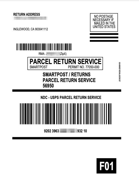 返品用ラベル